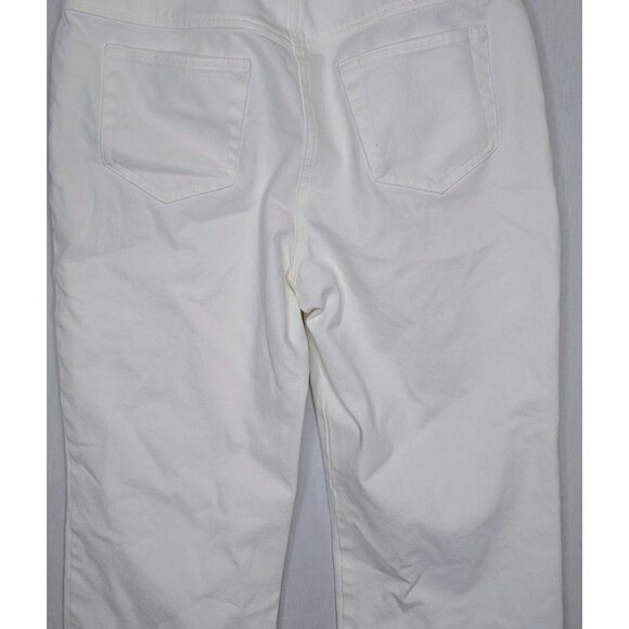 St. John Sport White Cotton Cuffed Cropped Capri Pants Women’s Size 4 - Picture 5 of 6
